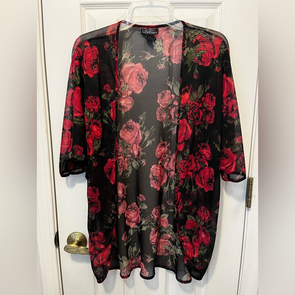 Floral Rose Shawl / Kimono NWOT